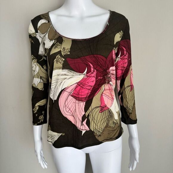 Ellen Tracy Y2K Silk 3/4 Sleeve Top Size S - Picture 8 of 8